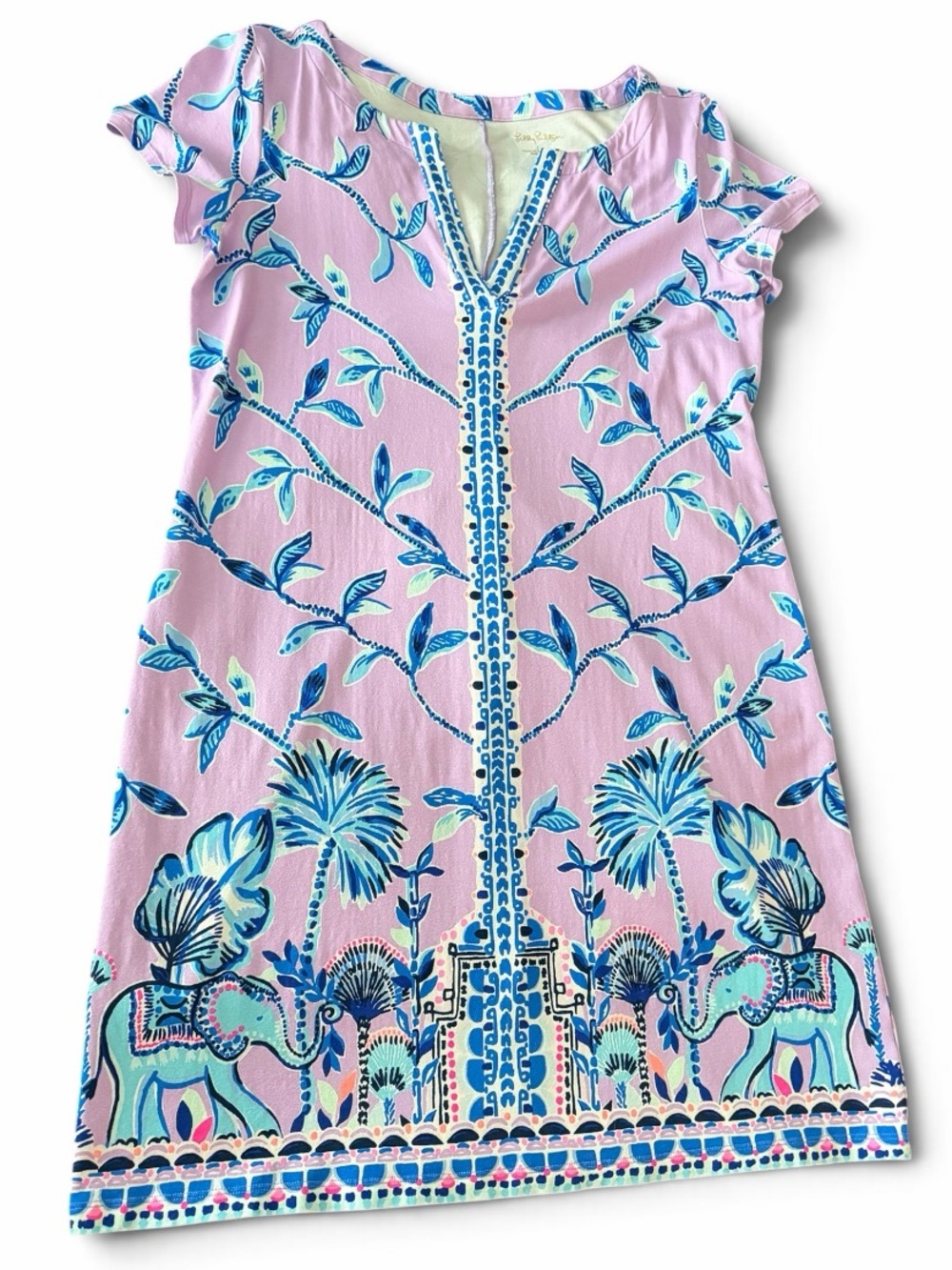 Lilly Pulitzer Sophiletta UPF 50 Purple Iris Slathouse Elephant Jungle Dress L